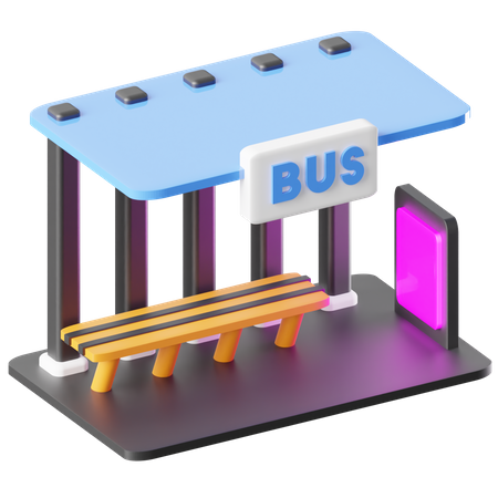 Bus Stop  3D Icon