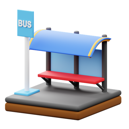 Bus Stop Shelter  3D Icon