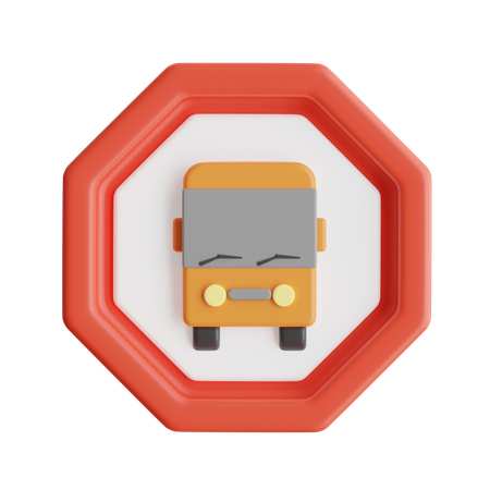 Bus Stop Sign  3D Icon