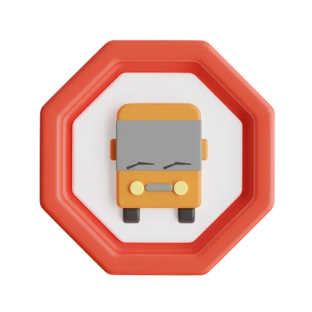 Bus Stop Sign  3D Icon