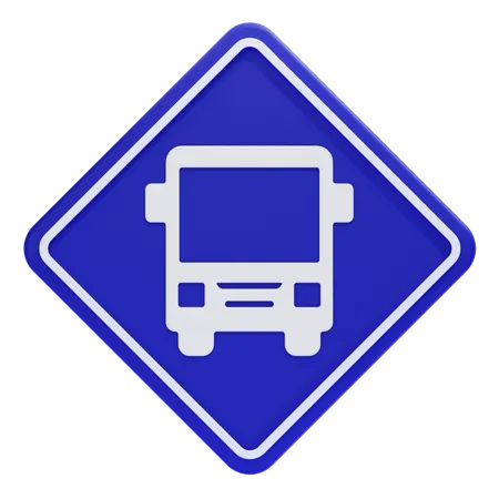 Bus Stop Sign  3D Icon