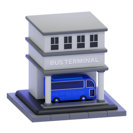 Bus Terminal  3D Icon