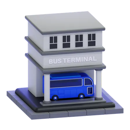 Bus Terminal  3D Icon