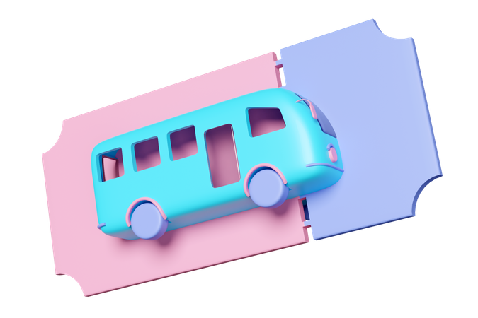 Bus Ticket  3D Icon