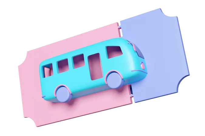 Bus Ticket  3D Icon