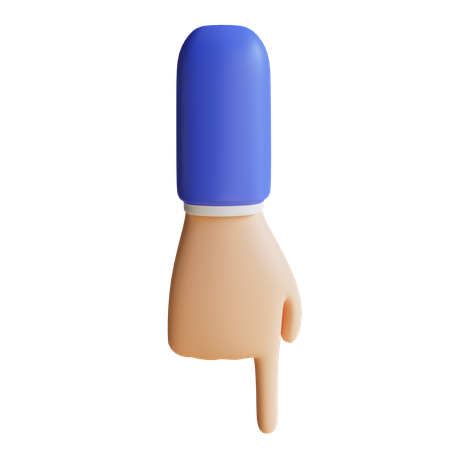 Buscador de abajo apuntando con el gesto de la mano.  3D Icon
