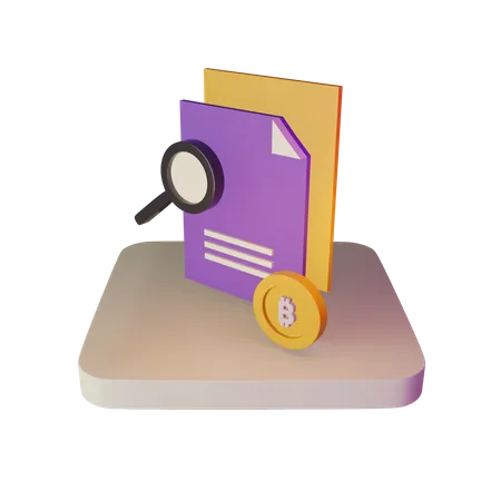 Buscando archivos bitcoin  3D Illustration