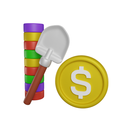 Buscando dolares  3D Icon