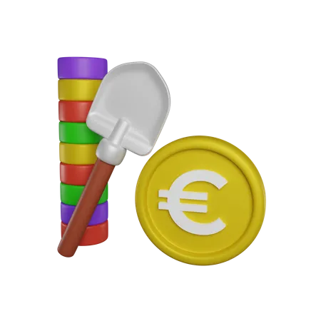 Buscando euros  3D Icon