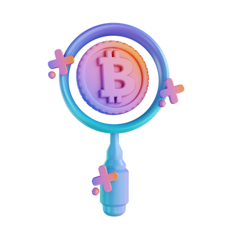 Buscar bitcoins  3D Illustration