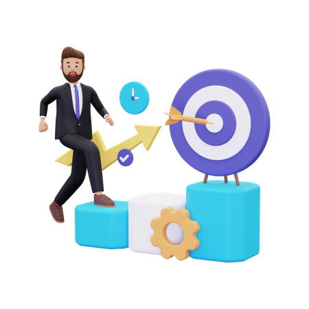 Business acchicement analytics  3D Illustration