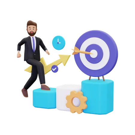 Business acchicement analytics  3D Illustration