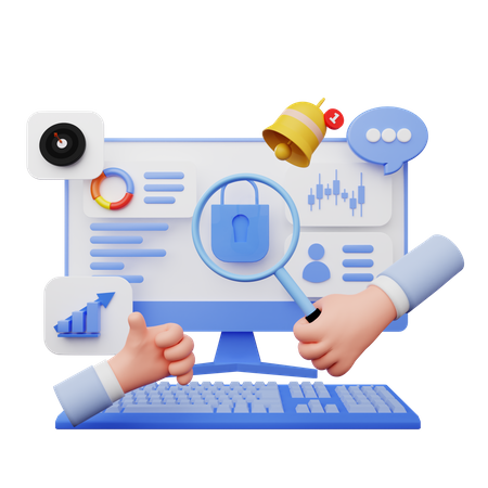 Business account security  3D Illustration