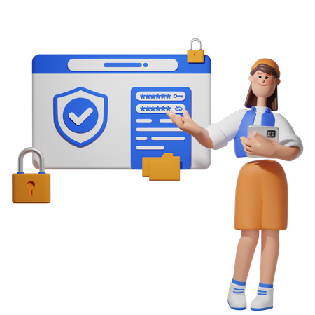 Business Account Security  3D Illustration