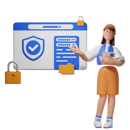 Business Account Security  3D Illustration