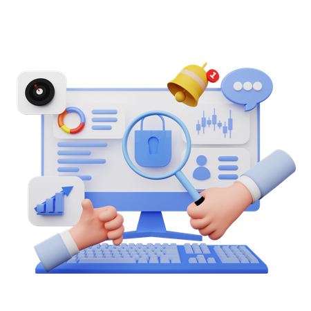 Business account security 3D Illustration
