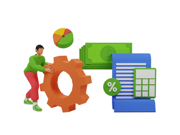 Business accounting 3D Illustration