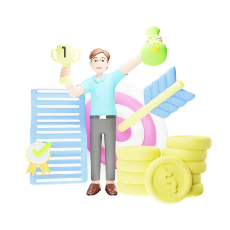 Business Achievement  3D Illustration