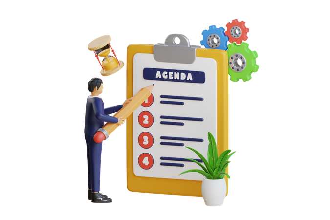 Business Agenda  3D Illustration