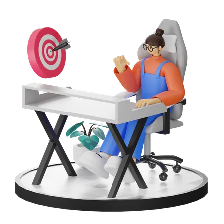 Business Aim  3D Illustration