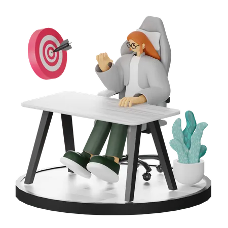 Business Aim  3D Illustration