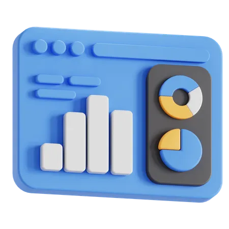 Data Visualization With Bar Chart And Donut Chart 3D Icon