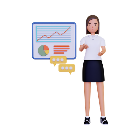 Business analysis presentation 3D Illustration