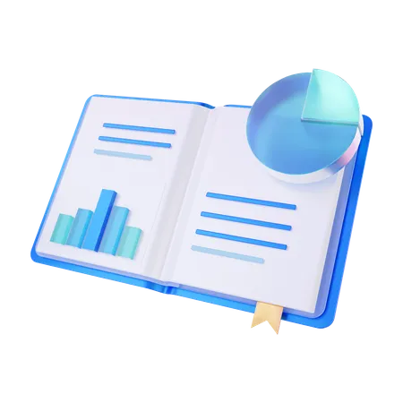 Business analysis report with graphs  3D Icon