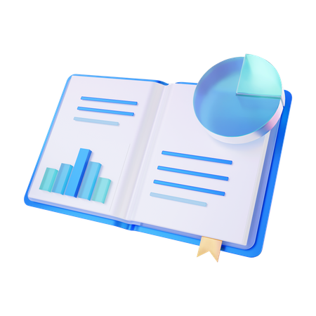 Business analysis report with graphs  3D Icon