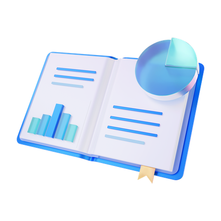 Business analysis report with graphs  3D Icon