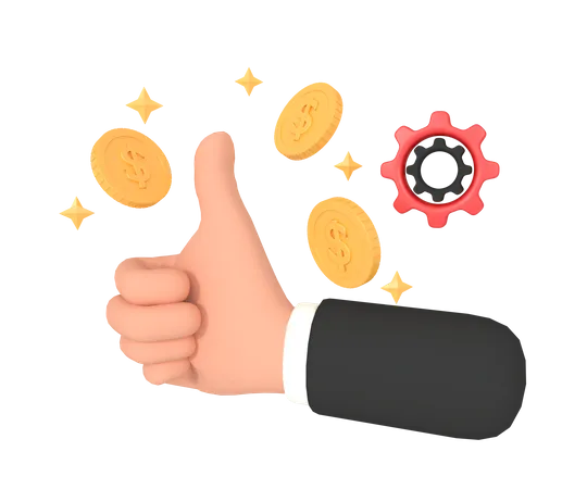 3 D Illustration Of Business Approving Thumbs Up 3D Illustration