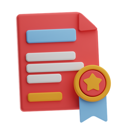 Business Certificate  3D Icon