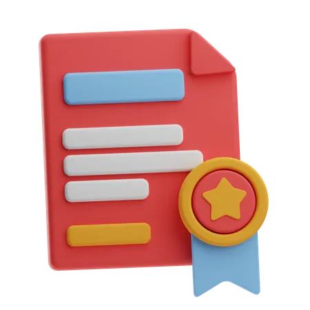 Business Certificate  3D Icon