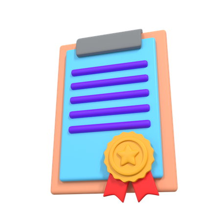 Business Certificate  3D Illustration