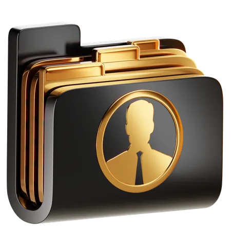 A Folder Icon Depicting A Professional Figure Or Silhouette Organizing Elements Associated With Business Related Aspects Or A Professional Avatar 3D Icon