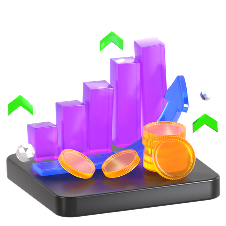 Business chart  3D Illustration