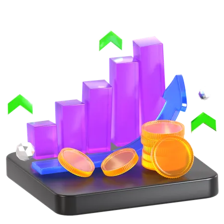 Business chart  3D Illustration