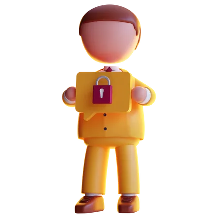 Business chat security  3D Icon