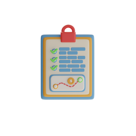 Business Checklist Route Map  3D Icon