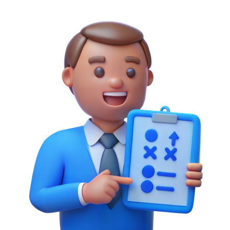 Business Consultant with Strategy Plan  3D Icon