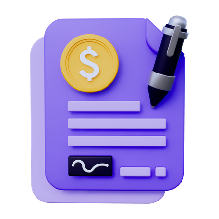 사업 계약  3D Icon