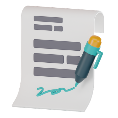 Business Contract  3D Icon