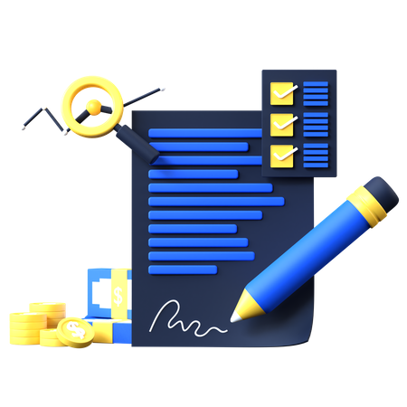 Business Contract  3D Icon