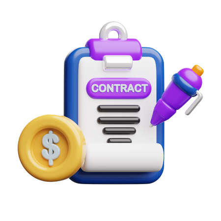 Business Contract  3D Icon