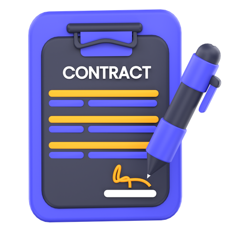 Business contract  3D Illustration