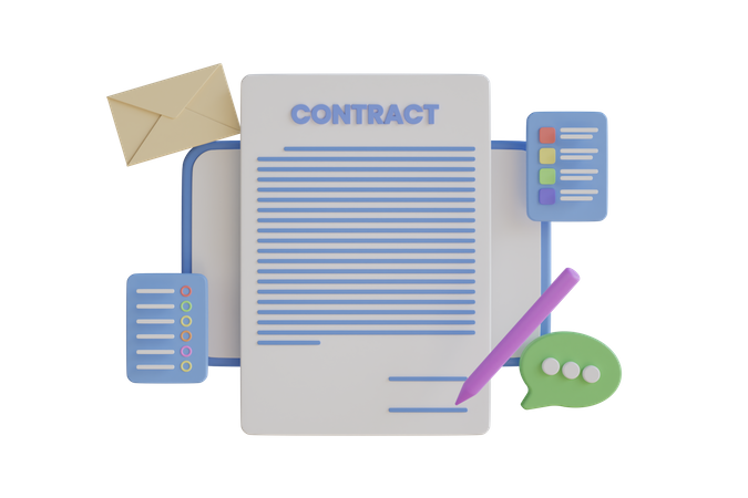 Business Contract  3D Illustration