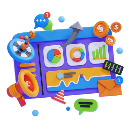 Business Dashboard  3D Illustration