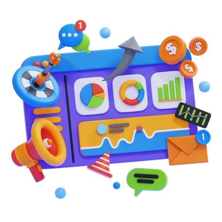 Business Dashboard  3D Illustration