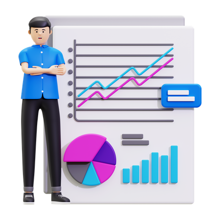 Business Data Reporting  3D Illustration