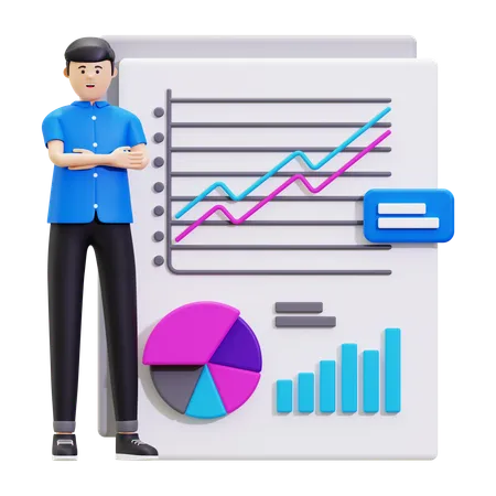 Business Data Reporting  3D Illustration